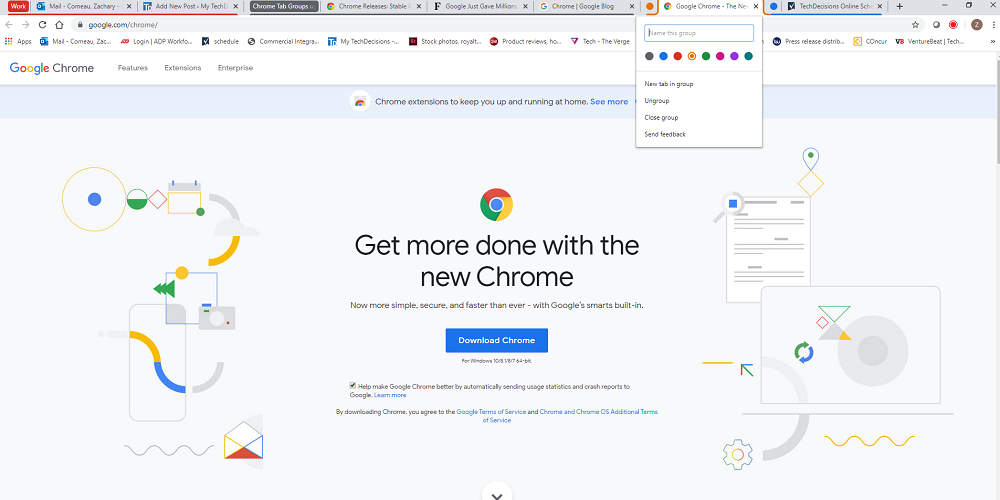 how to group tabs in chrome