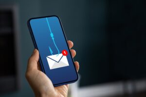 spear phishing, Phishing bait alert concept on a smartphone screen